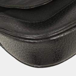 Pre Owned Gucci Black Nylon Leather Handbag