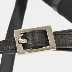 Pre Owned Gucci Black Nylon Leather Handbag