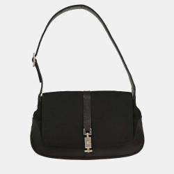 مملوكة مسبقًا Gucci Black Nylon Leather Handbag