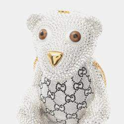مملوكة مسبقًا Gucci Gg Teddy Bear Shoulder Bag With Swarovski Crystals Clear Multicolor