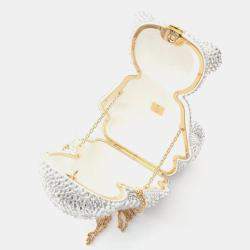 مملوكة مسبقًا Gucci Gg Teddy Bear Shoulder Bag With Swarovski Crystals Clear Multicolor