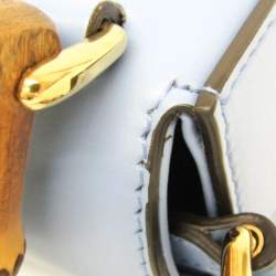 Pre Owned Gucci Blue Leather Bamboo Backpack Handbag Shoulder Bag 