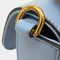 Pre Owned Gucci Blue Leather Bamboo Backpack Handbag Shoulder Bag 