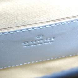 Pre Owned Gucci Blue Leather Bamboo Backpack Handbag Shoulder Bag 