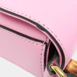 مملوكة مسبقًا Gucci Pink Leather Bamboo Backpack Handbag Shoulder Bag 