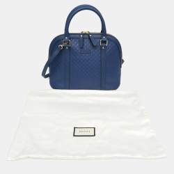 Pre Owned حقيبة غوتشي مايكرو جي جي جلد أزرق يد وكتف