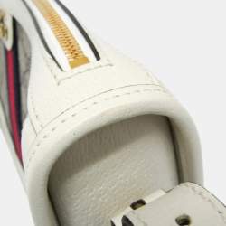 مملوكة مسبقًا Gucci Ophidia Beige, White Leather Gg Supreme Shoulder Bag 