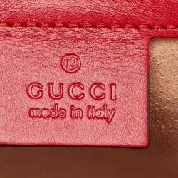 Pre Owned Gucci Padlock Red Medium Guccissima Leather Shoulder Bag