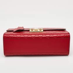 Pre Owned Gucci Padlock Red Medium Guccissima Leather Shoulder Bag