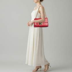 Pre Owned Gucci Padlock Red Medium Guccissima Leather Shoulder Bag