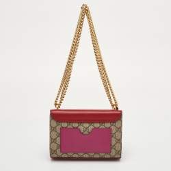 Pre Owned Gucci Padlock Small Multicolor GG Supreme Canvas and Leather Shoulder Bag