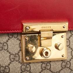 Pre Owned Gucci Padlock Small Multicolor GG Supreme Canvas and Leather Shoulder Bag