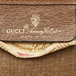 Pre Owned Gucci Beige/Brown GG Supreme Canvas and Leather Web Sherry Line Tote