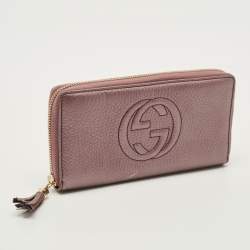 مملوكة مسبقًا Gucci Soho Metallic Purple Leather Continental Wallet