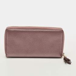 مملوكة مسبقًا Gucci Soho Metallic Purple Leather Continental Wallet