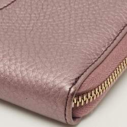 مملوكة مسبقًا Gucci Soho Metallic Purple Leather Continental Wallet