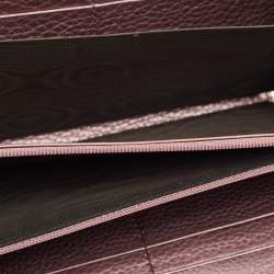 مملوكة مسبقًا Gucci Soho Metallic Purple Leather Continental Wallet