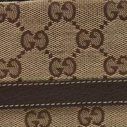مملوكة مسبقًا Gucci Beige/Brown GG Canvas and Leather French Wallet