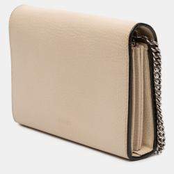 Pre Owned محفظة سلسلة جلد صغيرة بني غوتشي ديونيسوس