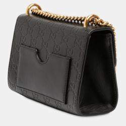 Pre Owned Gucci Black Small Guccissima Padlock Crossbody