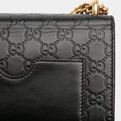 Pre Owned Gucci Black Small Guccissima Padlock Crossbody