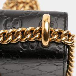 Pre Owned Gucci Black Small Guccissima Padlock Crossbody