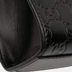 Pre Owned Gucci Black Small Guccissima Padlock Crossbody