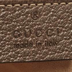 Pre Owned حقيبة كروس بودي غوتشي أوفيديا كانفاس جي جي سوبريم جلد صغيرة بيج/بني