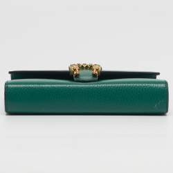مملوكة مسبقًا Gucci Dionysus Crystal Green Leather Wallet on Chain