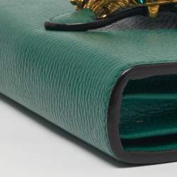 مملوكة مسبقًا Gucci Dionysus Crystal Green Leather Wallet on Chain