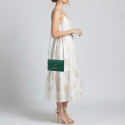 مملوكة مسبقًا Gucci Dionysus Crystal Green Leather Wallet on Chain