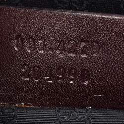 Pre Owned حقيبة كتف غوتشي جلد بني داكن بخياطة بارزة