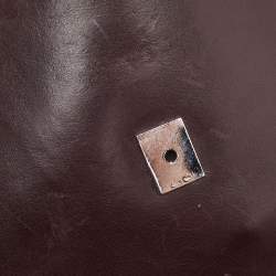 Pre Owned حقيبة كتف غوتشي جلد بني داكن بخياطة بارزة