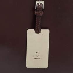 Pre Owned حقيبة كتف غوتشي جلد بني داكن بخياطة بارزة