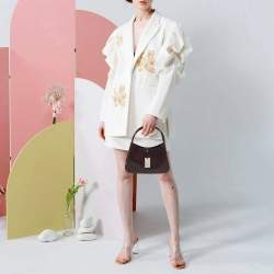 Pre Owned حقيبة كتف غوتشي جلد بني داكن بخياطة بارزة