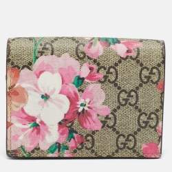 Pre Owned Gucci Multicolor GG Supreme Blooms Canvas Card Case