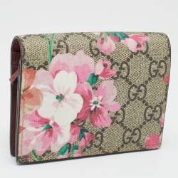 Pre Owned Gucci Multicolor GG Supreme Blooms Canvas Card Case