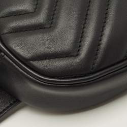 مملوكة مسبقًا Gucci GG Marmont Black Matelassé Leather Belt Bag