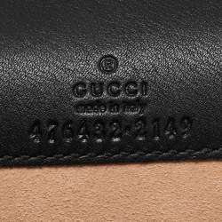 Pre Owned Gucci Dionysus Crystal Super Mini Black/Teal Green GG Velvet and Patent Leather Bag