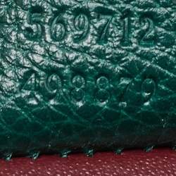 Pre Owned Gucci Zumi Small Dark Green Grain Leather Interlocking G Horsebit Tote