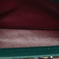 Pre Owned Gucci Zumi Small Dark Green Grain Leather Interlocking G Horsebit Tote