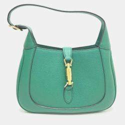 Pre Owned حقيبة كتف جلدية 2-طريقتين صغيرة جاكي 1961 من غوتشي خضراء