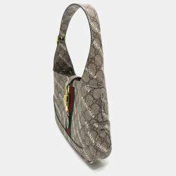 مملوكة مسبقًا Gucci Balenciaga The Hacker Project Jackie 1961 2-Way Handbag In Gg Supreme Canvas Beige