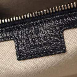 Pre Owned حقيبة غوتشي بوسطن جي جي سوبريم متوسطة دوفل كانفاس ومقوى وجلد عاجي/كحلي