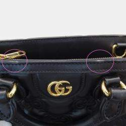 Pre Owned حقيبة غوتشي كتف جلد ماتيلاسي سوداء بطريقتين كروس بودي أو فوقها