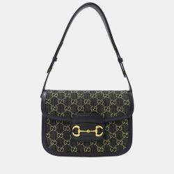 مملوكة مسبقًا حقيبة كتف غوتشي دِنِم هورسبيت 1955 سوداء