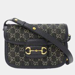 مملوكة مسبقًا حقيبة كتف غوتشي دِنِم هورسبيت 1955 سوداء