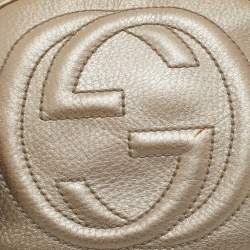 Pre Owned Gucci Soho Disco Chain Gold Leather Crossbody Bag