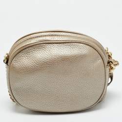 Pre Owned Gucci Soho Disco Chain Gold Leather Crossbody Bag