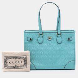 Pre Owned حقيبة يد توتس غوتشي جلد منقوش بنجوم زرقاء جي جي